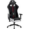 Diablo Chairs Sedia da gioco Diablo X-Player Sedia da ufficio Sedia da scrivania Tessuto 3D Braccioli Design ergonomico Cuscino collo/glutei (Bianco, piccolo)