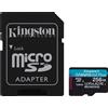 Kingston Technology Scheda microSDXC Canvas Go Plus Gen4 200MB/s A2 U3 V30 da 256 GB + adattatore