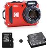 KODAK Pixpro WPZ2 rossa + seconda batteria + scheda SD