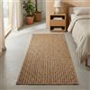 Carpetsale24 Tappeto Interno Esterno Impermeabile Look Naturale Juta Ideale per Soggiorno Cucina Terrazza e Balcone, Dimensioni: 80x150 cm