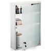 Relaxdays Armadietto farmaceutico Relaxdays, 3 scomparti, con serratura, LxPxA: ca. 58x38x13 cm, acciaio inossidabile, armadietto per medicinali, farmacia domestica, argento