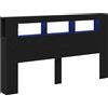 vidaXL testiera LED vidaXL look rovere nero 180 x 18,5 x 103,5 cm