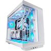 Mars Gaming MC-REV ATX Tower doppio vetro temperato 3x ventole ARGB bianco