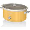 SWAN SF17031YELNEW Retro Slow Cooker 6,5L, Vetroceramica antiaderente priva di PFOA e PTFE, giallo vintage