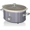 SWAN SF17021GRNEW Retro Slow Cooker 3,5L, Vetroceramica antiaderente senza PFOA e PTFE, grigio vintage