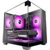 Mars Gaming Mc-visionm Microatx Compact PC Case Triplo vetro temperato Doppia fotocamera nera