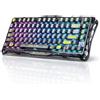 GravaStar Tastiera meccanica da gioco GravaStar Mercury K1 Lite BT5.0/2.4G/USB-C, 75% per Win/Mac, QWERTY, nero trasparente