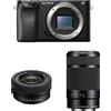 Sony α 6100, 24,2 MP, 6000 x 40000 px, CMOS, 4K Ultra HD, touch screen, nero