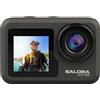 Salora ACTIONCAM1250 - Videocamera d'azione a doppio schermo Ultra HD (4K) con custodia e set di accessori completo