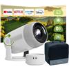 Kiano Vision 2 Proiettore da viaggio Mini proiettore portatile Correzione trapezoidale Full HD 1920x1080 Android Airplay Miracast Bluetooth Wi-Fi