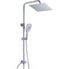 Dylin GmbH JOHO Colonna Doccia Senza Miscelatore in Acciaio Inox 304, Cromo Set Doccia a Pioggia con Soffione e Doccetta a Mano (25×25cm quadrato)