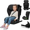 Lionelo Seggiolino per bambini Neal i-Size 100-150 cm, fino a 12 anni, Poggiatesta regolabile, Sistema di protezione laterale supplementare, Schienale reclinabile Nero