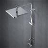 Dylin GmbH JOHO Acciaio Inox Senza Miscelatore Fori Muro Regolabili Asta Doccia Saliscendi Gruppo Doccia a Colonna Con Soffione e Doccetta 25 * 25 Quadrato