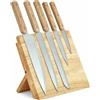 LIVOO Set of 5 knives - LIVOO - MEC136 - 20 to 32.5 cm - Stainless steel blade - Magnetic support