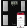 TERRAILLON Bilancia pesapersone con Smart Connect - BMI - 8 utenti - Bluetooth Low Energy - Portata 160 kg - Nero
