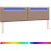 vidaXL Testiera LED Cappuccino 200 cm Pelle finta