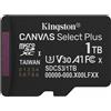 Kingston Technology 1TB micSDXC Canvas Select Plus Gen3 150R A1 (Adattatore SD non incluso)