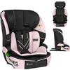 Lionelo seggiolino auto Levi Fix i-Size protezione laterale, regolazione poggiatesta 10 gradi Rosa