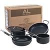 Agnelli & Nelson Agnelli - Set di pentole da 5 pezzi - alluminio antiaderente per induzione con scatola di legno