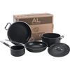 Agnelli & Nelson Agnelli - Set di pentole da 5 pezzi - alluminio antiaderente per induzione con scatola di legno
