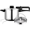 FAGOR DUAL Xpress 6 Pentola a pressione a induzione 6 litri, acciaio inox 18/10, livello di pressione progressivo argento