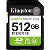 Kingston Technology 512GB SDXC Canvas Select Plus Gen3 150MB/s C10 UHS-I U3 V30