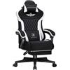 GTPLAYER Sedia da gioco GTPLAYER, sedia da gioco ergonomica in tessuto con supporto lombare, sedia per PC con schienale allargato, portata fino a 150 kg, leggera
