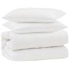 vidaXL Set di lenzuola vidaXL con cuscini, 3 pezzi, bianco, microfibra