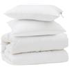 vidaXL Set di lenzuola vidaXL con cuscini, 3 pezzi, bianco, microfibra