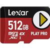 Lexar PLAY PRO microSDXC, 512 GB, MicroSDXC, Classe 3, UHS-I, 900 MB/s, 600 MB/s