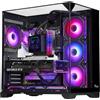 itek DARK CAVE PANO, Torre, PC, Nero, ATX, Micro ATX, Mini-ITX, Gioco, Blu, Verde, Rosso