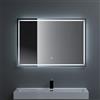 doporro Specchio Bagno LED 100x70 cm Rettangolare Retroilluminato con Interruttore Tattile, Dimmerabile 3 Colori, Antifog, Memoria, Vetro Temperato HD - Spiegel02
