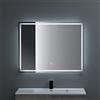 doporro Specchio Bagno LED 90x70 cm Rettangolare Retroilluminato con Interruttore Tattile, Dimmerabile 3 Colori, Antifog, Memoria, Vetro Temperato HD - Spiegel02
