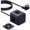Baseus Enerfill Fa11 67W Striscia di alimentazione Cubo Usb-A + Usb-C + 3 X Presa Eu 1,5M - Nero