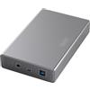 DIGITUS Digitus Custodia per disco rigido USB 3.0, 3,5", SATA, 16TB, alluminio