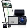AUTOSKY 4K Dual Dashcam con GPS e WLAN - telecamera anteriore 4K Ultra HD, telecamera posteriore 1080P, grandangolo 140°, G-sensor, registrazione loop e time-lapse, visione notturna