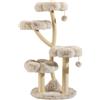 Fudajo Albero tiragraffi di design 59 x 59 x 123 cm, tiragraffi per gatti con peluche e sisal, albero per arrampicarsi per gatti, albero per gatti con palline da gioco