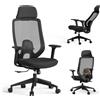 SENSE7 Nakai Sedia da ufficio ergonomica Sedia da scrivania Nera Braccioli 3D Schienale in rete Supporto lombare Poltrona direzionale Sedia per PC Ufficio domestico 150 kg