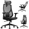SENSE7 Moyo Sedia da ufficio ergonomica Sedia da scrivania Nera Braccioli 3D Schienale in rete Supporto lombare Poltrona direzionale Sedia per home office e PC 150 kg
