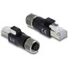 DELOCK M12 Adapter D-kodiert 4 Pin Buchse zu RJ45 schwarz