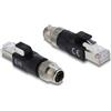 DELOCK M12 Adapter X-kodiert 8 Pin Stecker zu RJ45