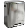 Relaxdays Cestino dei rifiuti a 2 scomparti, 2x 20 l, secchi interni estraibili, chiusura ammortizzata, pedale, acciaio inossidabile, separatore di rifiuti da cucina, argento