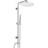 Dylin GmbH Set doccia a pioggia JOHO senza rubinetto, sistema doccia in acciaio inox cromato con soffione, asta doccia, flessibile doccia, soffione rotondo D25cm