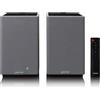 Lenco SPB-240BKGY - Set di 2 altoparlanti HiFi Stereo Bluetooth® - Suono potente in un design elegante - Nero/Grigio