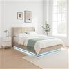 en.casa Letto imbottito LED 'Tröstiar' con rete Lino 160 x 200 cm Beige