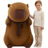 nerd hunters Mascotte grande peluche giocattolo capibara con sciarpa 100 cm