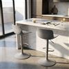 Milani Home - sgabello bar girevole regolabile in plastica e acciaio, grigio, con poggiapiedi, 44 x 45 x 81/102 cm