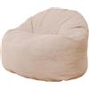 Bananair Pouf in velluto a coste spesso BANANAIR 100 cm bianco