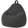 Bananair Pouf sacco in velluto a coste BANANAIR 120 x 100 cm grigio scuro