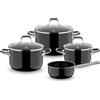 WMF Fusiontec Essential Pro, Topf-Set, 4-teilig, Black 3201114047 4000530759412
